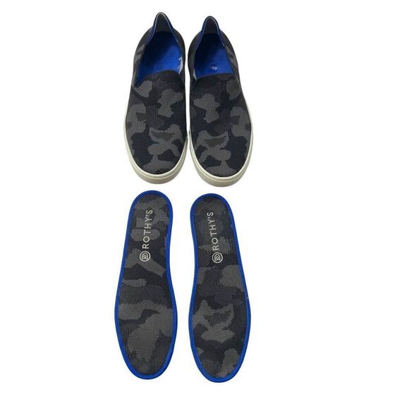 Rothy's The Original Slip On Sneaker Black Grey Camo Size 8.5 - Picture 6 of 7